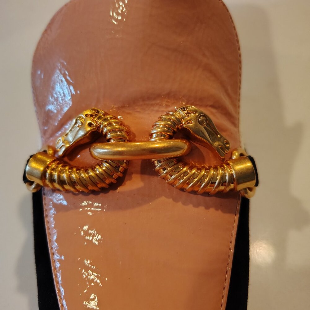 Tory Burch - Suede & Patent Leather Jessa Loafers - Picture 4 of 6